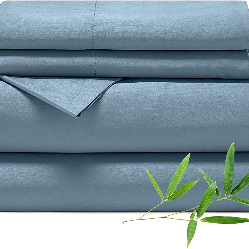 NWT CozyLux Sheets King Sz Rayon derived from Bamboo Oeko-TEX Certified Blue
